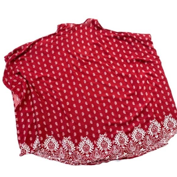 Show Me Your Mumu Rare Bonfire Red Peka Boo Tunic | Cold Shoulder | Size‎ S - Picture 2 of 3